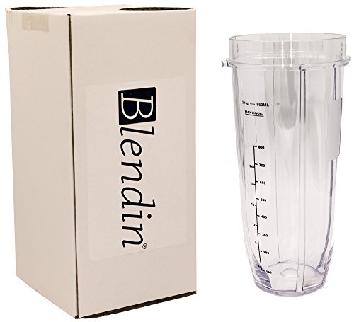 Blendin Replacement Cup Jar, Compatible with Nutri Ninja Auto-iQ 1000W and Duo Blenders (32 Ounce Cup)