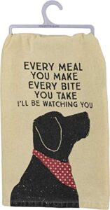 primitives by kathy rustic dish towel, 28" x 28", i'll be watching you, cotton