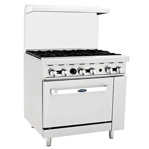 cookrite ato-6b commercial manual natural gas range 6 burner hotplates with standard oven 36" - 177,000 btu