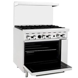 CookRite ATO-6B Commercial Manual Natural Gas Range 6 Burner Hotplates With Standard Oven 36" - 177,000 BTU