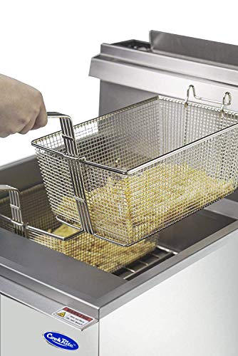 CookRite ATFS-50 Commercial Deep Fryer with Baskets 4 Tube Stainless Steel Liquid Propane Floor Fryers-120000 BTU