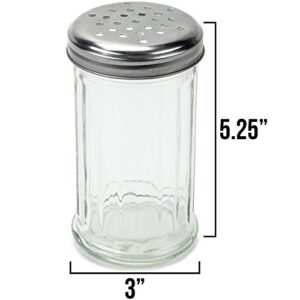 1 Pack of 12oz. Spice & Cheese Shaker|Glass Jar, Metal Lid & Extra Large Holes for Parmesan & Spices by Back of House Ltd.