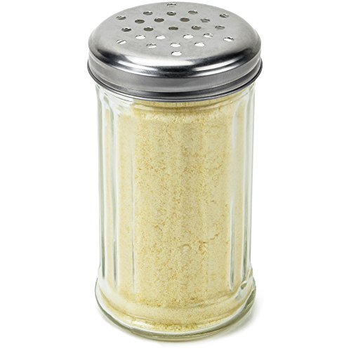 1 Pack of 12oz. Spice & Cheese Shaker|Glass Jar, Metal Lid & Extra Large Holes for Parmesan & Spices by Back of House Ltd.