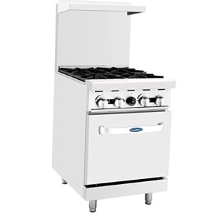 atosa us cookrite ato-4b liquid propane range 24 4 burner hotplates with standard oven - 116000 btu