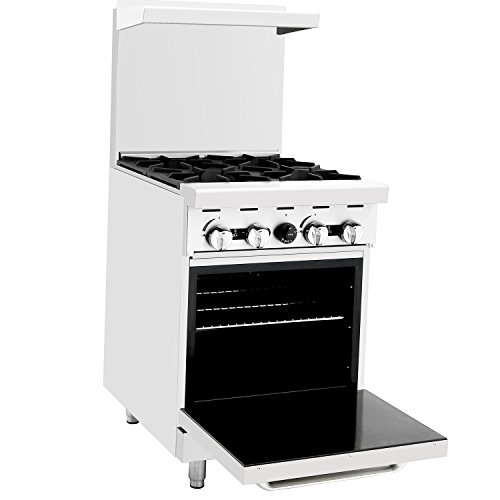 ATOSA US CookRite ATO-4B Liquid Propane Range 24 4 Burner Hotplates With Standard Oven - 116000 BTU