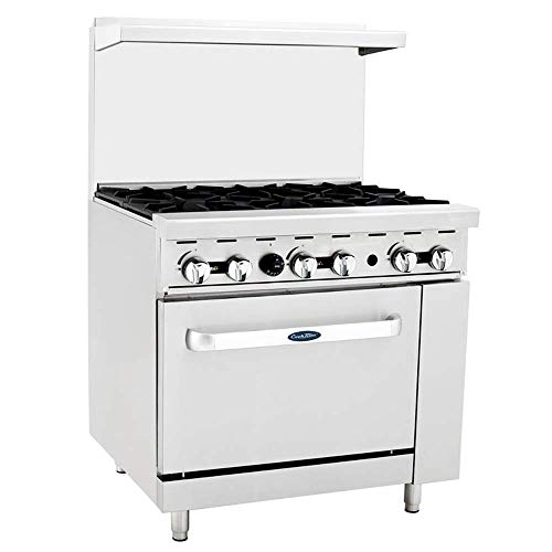 CookRite ATO-6B Commercial Manual Liquid Propane Range 6 Burner Hot Plate With Standard Oven 36" - 165000 BTU