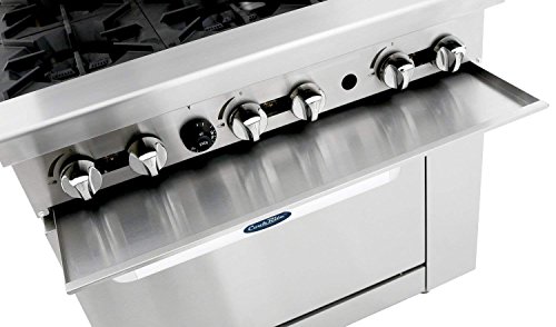 CookRite ATO-6B Commercial Manual Liquid Propane Range 6 Burner Hot Plate With Standard Oven 36" - 165000 BTU