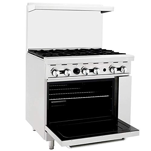 CookRite ATO-6B Commercial Manual Liquid Propane Range 6 Burner Hot Plate With Standard Oven 36" - 165000 BTU