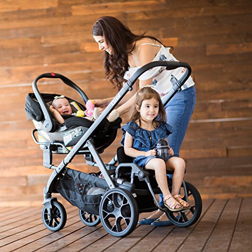 Joovy Qool Stroller, Customizable Stroller, Single, Double, Triple, Black Melange