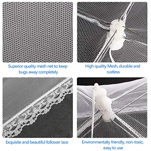 Mesh Food Covers Outdoor Masonda Pop-Up Food Tents(6 Pack) for Picnics/Grill/Party Outside Food Umbrella 100% Protection from Flies Reusable and Collapsible Net Cover 17×17 Inch