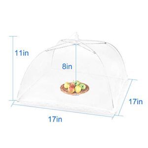 Mesh Food Covers Outdoor Masonda Pop-Up Food Tents(6 Pack) for Picnics/Grill/Party Outside Food Umbrella 100% Protection from Flies Reusable and Collapsible Net Cover 17×17 Inch