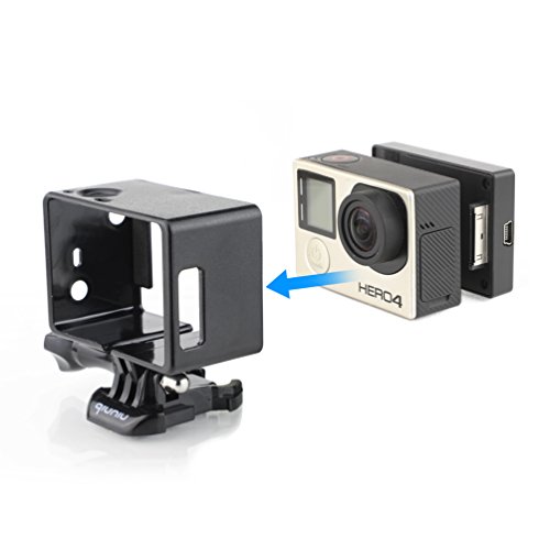 Frame Mount Housing Case for GoPro HERO4, HERO3 and HERO3+ with Bacpac Accessories - Black