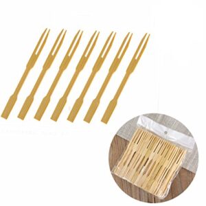 UPlama 600Pcs Bamboo Forks,Wooden Appetizer Forks for Appetizer, Cocktail, Fruit, Pastry, Dessert,3.4inch