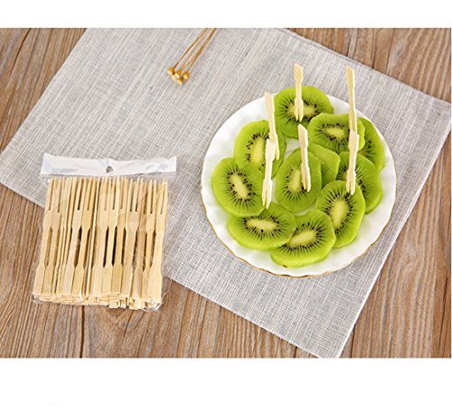 UPlama 600Pcs Bamboo Forks,Wooden Appetizer Forks for Appetizer, Cocktail, Fruit, Pastry, Dessert,3.4inch