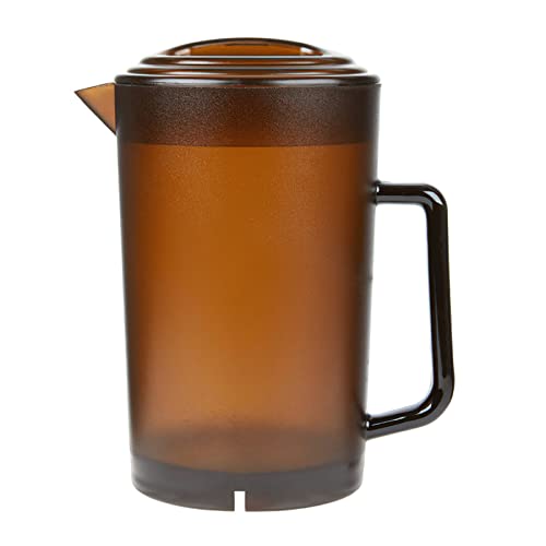 G.E.T. P-3064-1-A-EC BPA-Free Shatterproof Plastic Ice Tea Pitcher with Lid, 2 Quart (64 Ounce), Amber, 1 Pack