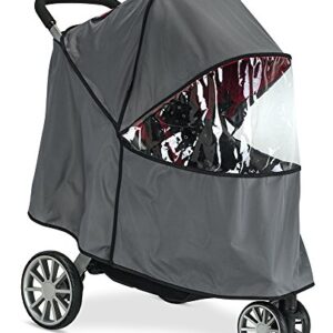 Britax B-Lively Stroller Wind and Rain Cover | Easy Install + Air Ventilation + Storage Pouch Included , Grey , 30x19x34 Inch (Pack of 1)