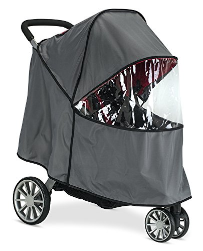 Britax B-Lively Stroller Wind and Rain Cover | Easy Install + Air Ventilation + Storage Pouch Included , Grey , 30x19x34 Inch (Pack of 1)