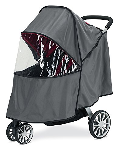 Britax B-Lively Stroller Wind and Rain Cover | Easy Install + Air Ventilation + Storage Pouch Included , Grey , 30x19x34 Inch (Pack of 1)