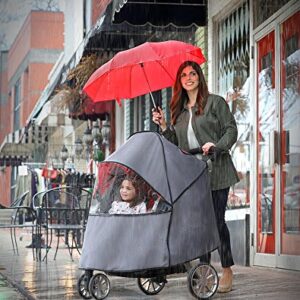 Britax B-Lively Stroller Wind and Rain Cover | Easy Install + Air Ventilation + Storage Pouch Included , Grey , 30x19x34 Inch (Pack of 1)