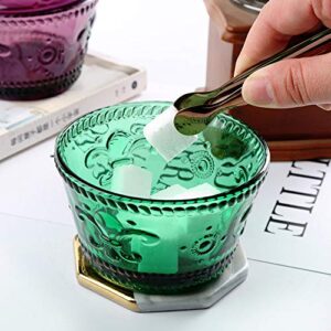 MASSJOY European Retro Nostalgic Three-Dimensional Relief Color Glass Jar Candy Jar Seasoning Jar With Lid