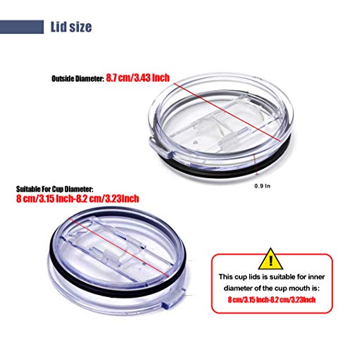 Tumbler Lid Compatible for 20 Oz Yeti and More Cooler Cup, Splash Proof Open - Close Slide Lid, Straw Friendly