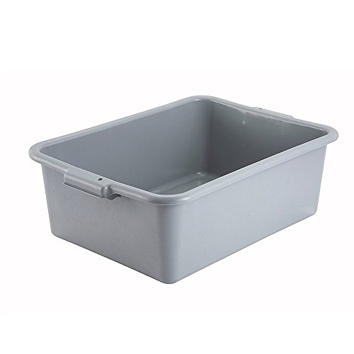 Winco Gray Polypropylene Dish Box 15 Inch x 21.5 Inch x 7 Inch High - Case of 6