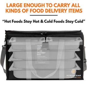 Herculean Premium Insulated Food Delivery Bag with YKK Zipper – Large Commercial Catering Bag for Food Transport – Hot and Cold Thermal Food Bag – Ultra Durable Hot Food Carriers for Takeaway Delivery