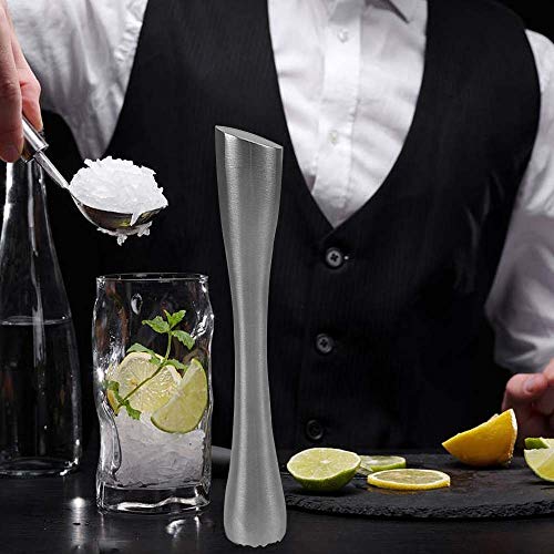 8" Muddler for Cocktails, Professional Stainless Steel Muddler for Old Fashioned Bitters, Creating Mojitos, Margaritas, Mint & Fruit Based Drinks- Ideal Home Bar, Bartender, Kitchen Masher Tool