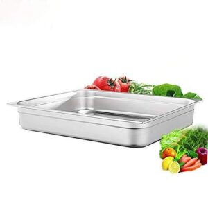 2 1/2" deep steam table pan full size, 8.3 quart stainless steel anti-jam standard weight hotel gn food pans - nsf (20.87"l x 12.8"w)
