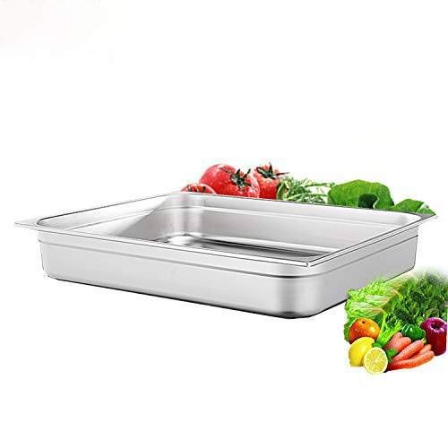 2 1/2" Deep Steam Table Pan Full Size, 8.3 Quart Stainless Steel Anti-Jam Standard Weight Hotel GN Food Pans - NSF (20.87"L x 12.8"W)