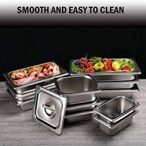 2 1/2" Deep Steam Table Pan Full Size, 8.3 Quart Stainless Steel Anti-Jam Standard Weight Hotel GN Food Pans - NSF (20.87"L x 12.8"W)
