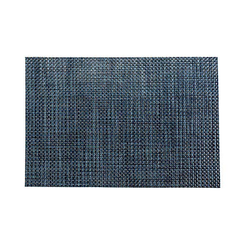 Amalfi Basketweave Baltic Blue Vinyl Woven Placemat - 16" x 12" - 6 count box - Restaurantware