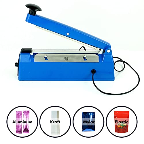 8" Impulse Heat Bag Sealer Mylar Poly Kraft Sealing Machine with Spare Wire Replacement Kit