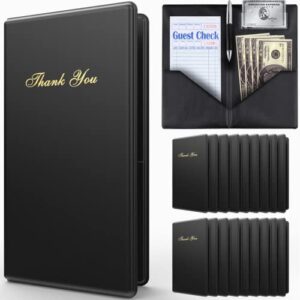 budgetizer check presenters for restaurants – 20 pack guest check books for servers – check holder – check book