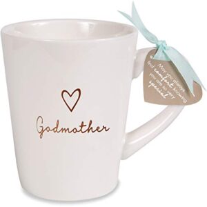 pavilion gift company godmother cup, 1 count (pack of 1), cream