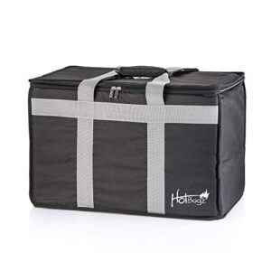 insulated food delivery bag - professional hot/cold thermal carrier - lightweight & portable, for catering, restaurants, delivery drivers, uber eats, grubhub, postmates, etc..