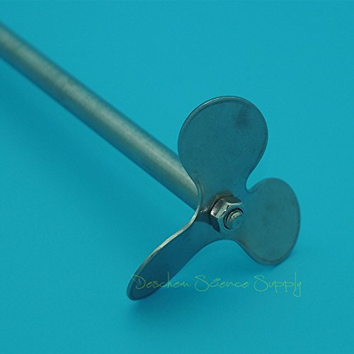 Deschem 300mm,Stainless Steel Stirrer,Diameter 8mm,Paddle 30mm,SS 304 Propeller