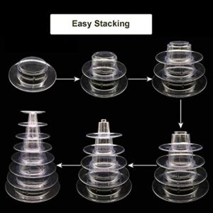 Fashionclubs 6 Tier Round Cake Stand Macaron Tower, Plastic Tiered Cupcake Dessert Display Stand Pastry Appetizers Serving Tray Platter Food Display for Wedding,Baby Shower or Birthday Party