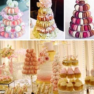 Fashionclubs 6 Tier Round Cake Stand Macaron Tower, Plastic Tiered Cupcake Dessert Display Stand Pastry Appetizers Serving Tray Platter Food Display for Wedding,Baby Shower or Birthday Party