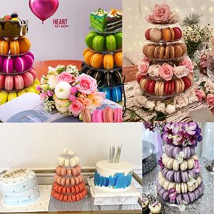 Fashionclubs 6 Tier Round Cake Stand Macaron Tower, Plastic Tiered Cupcake Dessert Display Stand Pastry Appetizers Serving Tray Platter Food Display for Wedding,Baby Shower or Birthday Party