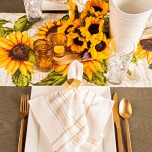 DII Table Top Décor Collection Spring & Summer Table Runner, 14x72, Rustic Sunflowers Print