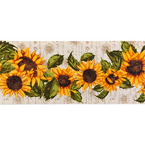 DII Table Top Décor Collection Spring & Summer Table Runner, 14x72, Rustic Sunflowers Print