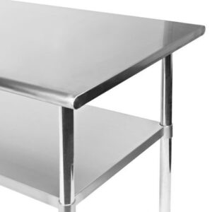 KPS Commercial Stainless Steel Work Prep Table 18 x 30 with Double Overshelf 12 x 30 - NSF