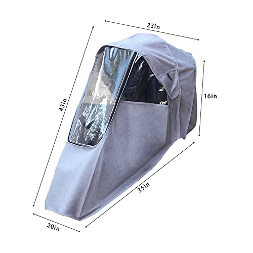 LaChaDa Stroller Cover Weather Shield Universal Waterproof Protection Umbrella Wind Dust Cover for Strollers(Grey)