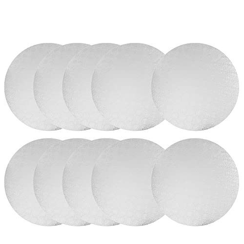 O'CREME White Wraparound Cake Pastry Round Drum Board 1/4 Inch Thick, 10 Inch Diameter - Pack of 10