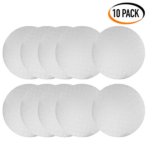 O'CREME White Wraparound Cake Pastry Round Drum Board 1/4 Inch Thick, 10 Inch Diameter - Pack of 10