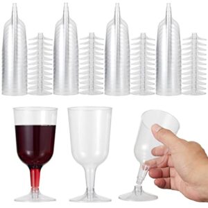 MATANA 48 pc Clear Plastic Wine Glasses with Stem for Parties (6oz) - Plastic Wine Cups, Wine Goblets for Wedding, Anniversary, Garden, Parties, Indoor, Outdoor Events, Barbecue - BPA Free & Reusable