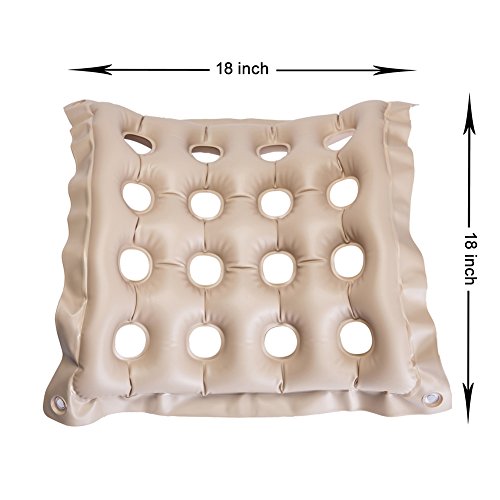 Inflatable Seat Cushion Portable Chair Cushion for Office Wheelchair Travel Cars Airplanes Coccyx Tailbone Sciatica Ideal for Daily Use Prolonged Sitting Relief, 2Pack Khaki