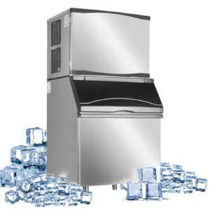 commercial ice maker machine with bin, atosa stainless steel automatic supermarkets restaurant, 460lbs/24h