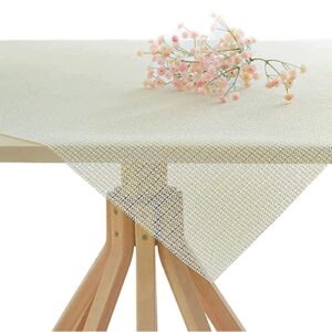 xrrxy anti slip pvc tablecloth underlay adjustable in size foam mat tea table cloth anti-skid rug pad gripper table mat,white (200 140cm/79 55inch)